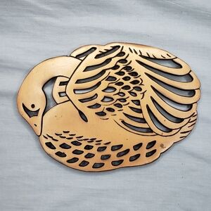 Vintage Metal 90s Goose Trivet